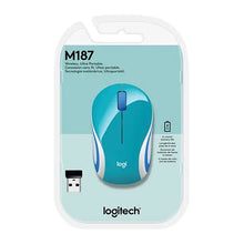 Cargar imagen en el visor de la galería, Mouse Mini Inalámbrico Logitech M187, Ultraportátil, Verde Azulado