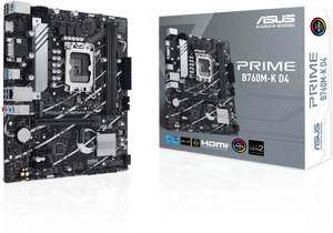 Placa Madre Asus Prime B760M-K D4 (LGA1700, DDR4 2133/5333MHz, M2 x2, RGB, MicroATX)