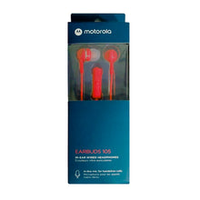 Cargar imagen en el visor de la galería, Audífonos Motorola EarBuds 105 (Jack 3.5mm, Rojo)