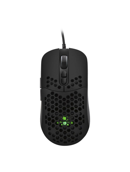 Mouse Gamer Monster Honeycomb, 6 Botones, RGB, 6400 DPI, Cable 1.5m Trenzado