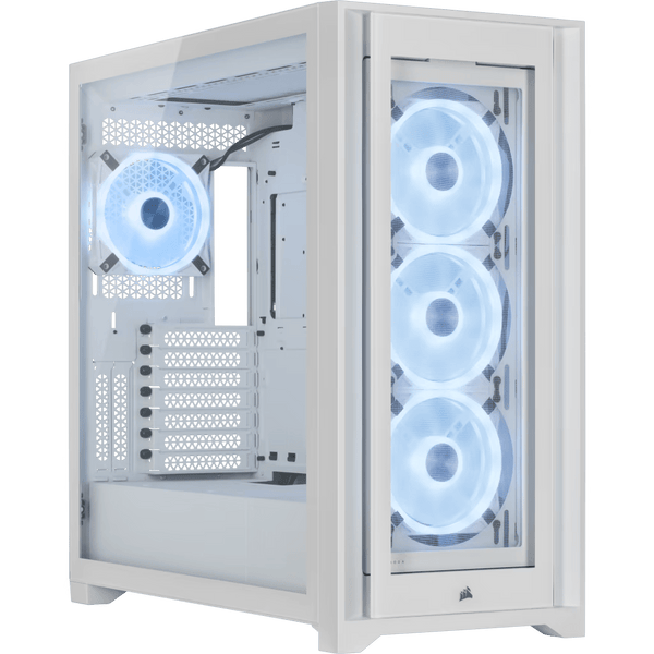 Gabinete - Corsair ICUE 5000X RGB QL Edition - S/Fuente - Extended ATX - Blanco