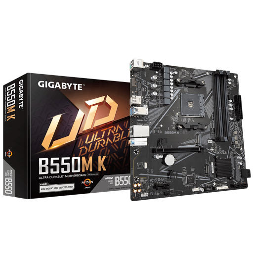 Placa Madre Gigabyte B550M K, Micro ATX. AM4, DDR4, PCI-e 3.0, M.2