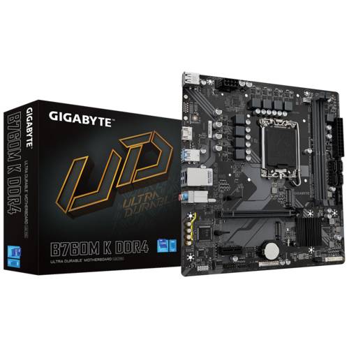 Placa Madre Gigabyte B760M K DDR4, Intel B760, LGA 1700, 2xDDR4, 1xHDMI, 2xM.2, 4xSATA, Micro-ATX