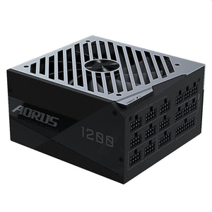 Fuente de Poder Gigabyte AORUS P1200W de 1200W (Pantalla LCD, Full Modular, Certificado 80+ Platinum, ATX)