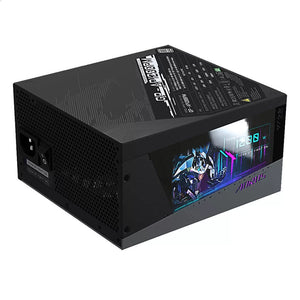 Fuente de Poder Gigabyte AORUS P1200W de 1200W (Pantalla LCD, Full Modular, Certificado 80+ Platinum, ATX)