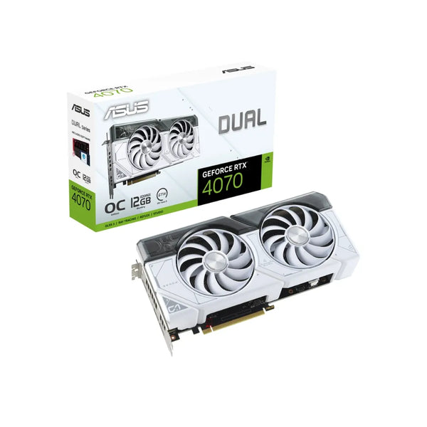 Tarjeta de Video ASUS Dual GeForce RTX™ 4070 White OC Edition de 12GB GDDR6X