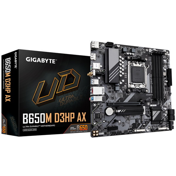 Placa Madre Gigabyte B650M D3HP AX (AM5, DDR5 4800/7600MHz, M.2 x2, MicroATX)