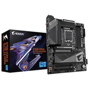 Placa madre B760 Aorus Elite AX (LGA 1700,4x DDR5, Wifi 6 - Bluetooth, PCI 4.0, Q Flash Plus)