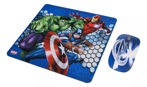 Kit MousePad + Mouse Inalámbrico Disney Marvel Avengers 2