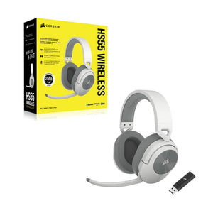 Audífono Corsair HS55 White Wireless (Windows / macOS / Ps4 / Ps5 / Dispositivos móviles)