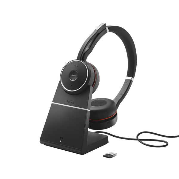 Audifono Jabra Evolve 75SE Estereo USB Inalámbrico / CON Soporte de Carga, CALBE USB-A, DONGLE USB-A, BLUETOOTH