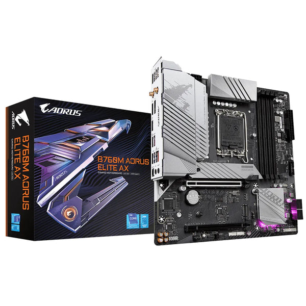 Placa Madre Gigabyte B760M AORUS ELITE AX (LGA1700 DDR5 4000/7600MHz, M.2, microATX)