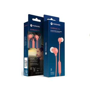 Audífonos Motorola Earbuds 3-S (Jack 3.5mm, Rosado)