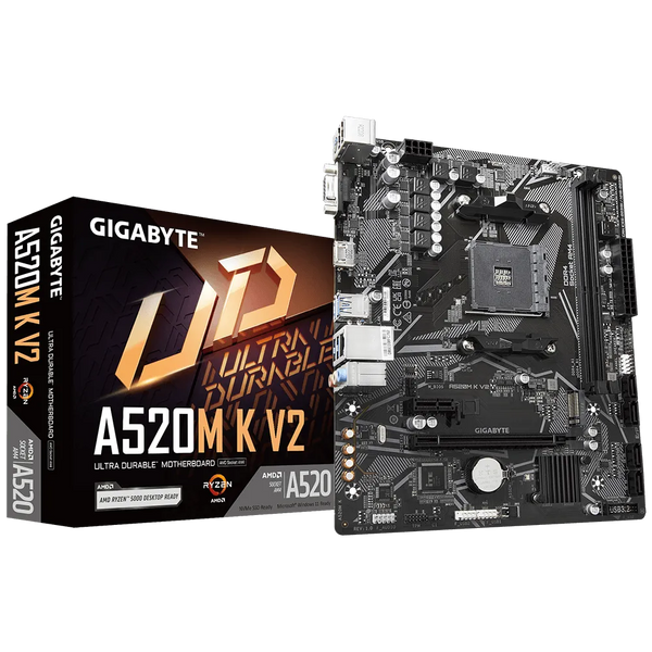 Placa Madre Gigabyte A520M K V2 (AM4, DDR4 2133/5100MHz, M.2, microATX)