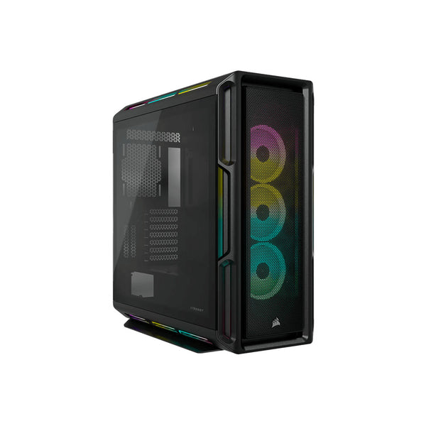 Gabinete Corsair iCUE 5000T RGB ATX semitorre de vidrio templado, Negro