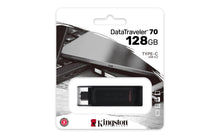 Cargar imagen en el visor de la galería, Pendrive Kingston DataTraveler DT70, 128GB, USB-C 3.2, Negro