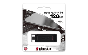 Pendrive Kingston DataTraveler DT70, 128GB, USB-C 3.2, Negro