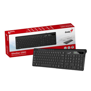 TECLADO ESP. SLIMSTAR GENIUS USB 230II, 9 KEYS, ERGONÓM. IMPRESIÓN