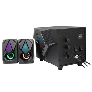 Subwoofer Monster Games Burst 2.1, 7 Luces de Color, Conexión Jack 3.5mm y USB, 10W