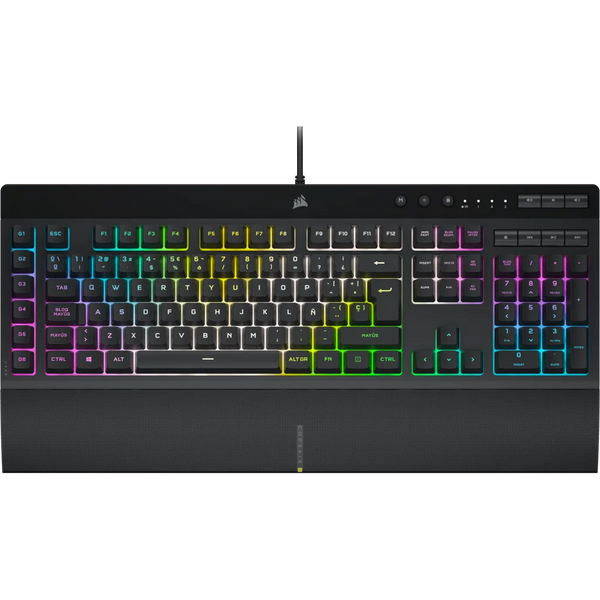 Teclado Gamer Corsair K55 RGB PRO XT (), Alámbrico, USB, Color Negro,