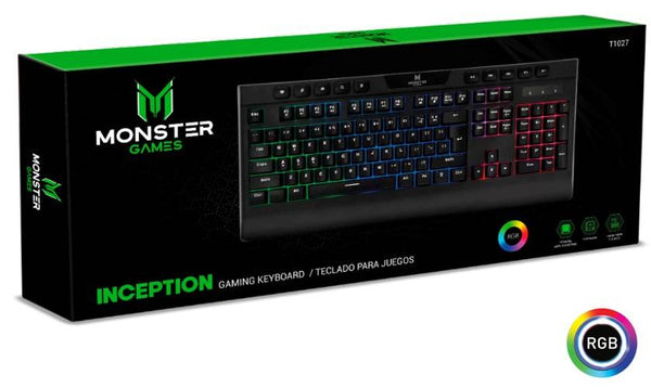 Teclado Gamer Monster Inception, Retroiluminación RGB, Interfaz USB 2.0, Anti-ghosting, Cable 1.5m