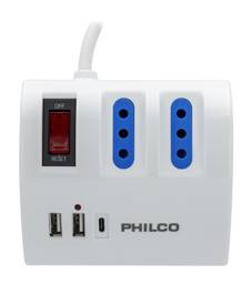 Extensión de Escritorio Philco, AC, USB, USB-C Carga Rápida