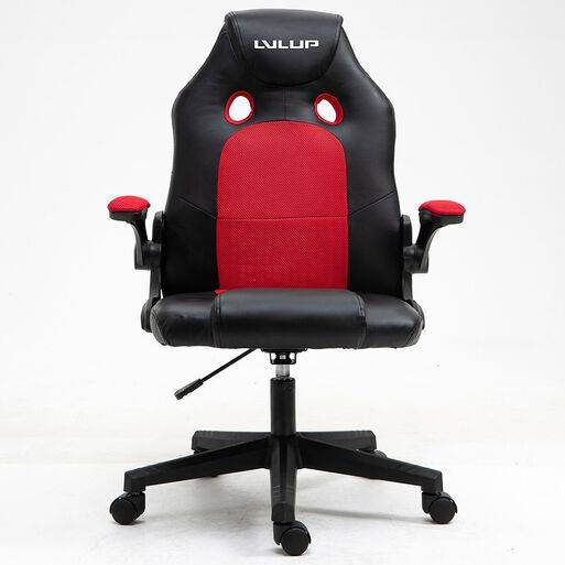 Silla Gamer LvlUp LU778 (Reclinable, Cuero PU, Rojo/Negro)