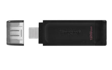 Cargar imagen en el visor de la galería, Pendrive Kingston DataTraveler DT70, 128GB, USB-C 3.2, Negro