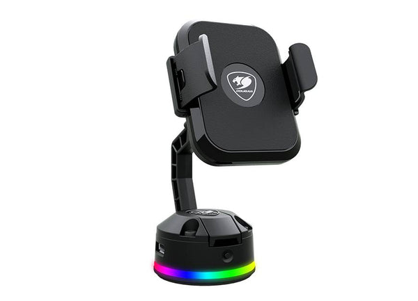 Soporte para Smartphone Cougar Bunker M, RGB, USB Hub 2.0, Carga Inalámbrica, Color negro