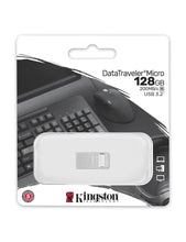 Cargar imagen en el visor de la galería, Pendrive Kingston DataTraveler Micro, 128GB, USB 3.2 Gen 1, Metal