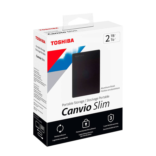 Disco Duro Externo  Toshiba Slim 2TB externo, 25", negro