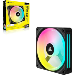 Ventilador Corsair iCUE LINK QX120 RGB (120mm, PWM, 2400RPM, Negro)