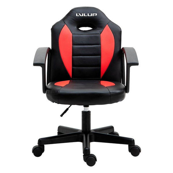 Silla Gamer Lvlup Small, Reclinación 120º, Hasta 100kg, Apoyabrazos de Nylon, Negro/Rojo