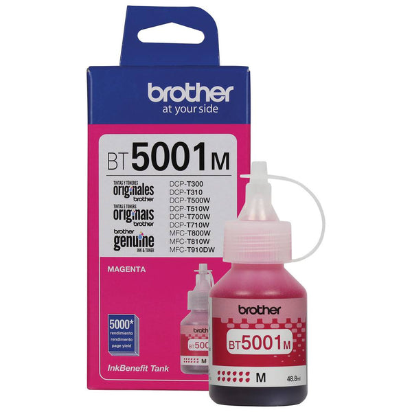 Botella de Tinta Brother BT5001M Magenta, 5000 Páginas