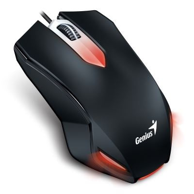 Mouse Óptico Genius X-G200 Alámbrico USB 1000Dpi 3 Botones Retroiluminado, Led Red