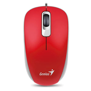 Mouse Genius DX-110, USB, Óptico, 3 botones, Ambidiestro, Rojo