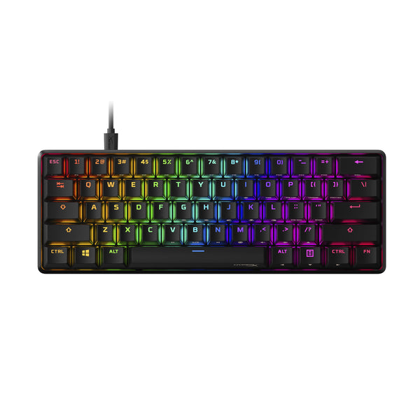 Teclado Gamer Mecánico HyperX Alloy Origins 60%, Switches Red, RGB, PBT, Layout Inglés, USB-C