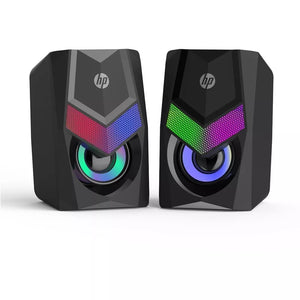 Parlantes Gamer HP Dhe-6000 para PC (RGB, 3.5 mm jack, USB, Negro)