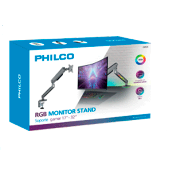 Soporte de monitor gamer 17”- 32” C/LUZ Philco