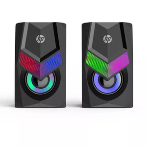 Parlantes Gamer HP Dhe-6000 para PC (RGB, 3.5 mm jack, USB, Negro)