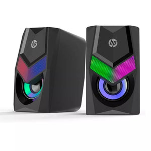 Parlantes Gamer HP Dhe-6000 para PC (RGB, 3.5 mm jack, USB, Negro)