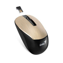 Cargar imagen en el visor de la galería, Mouse Inalámbrico Genius NX-7015, 3 Botones, 1.600 DPI, Receptor USB, Negro/Dorado