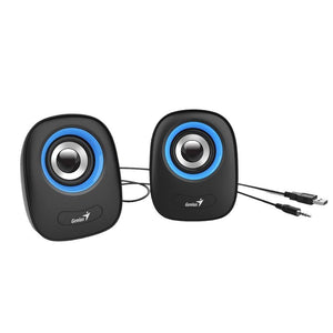 Parlantes Genius SP-Q160, 6W, USB 2.0, Jack 3.5mm, Negro/Azul