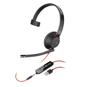 Auriculares Plantronics Blackwire 5210 (supraaurales mono, conectividad dual de 3,5 mm y USB tipo A)