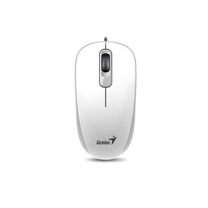 Mouse Genius DX-110, USB, Óptico, 3 botones, Ambidiestro, Blanco