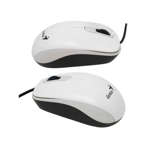 Mouse Genius DX-110, USB, Óptico, 3 botones, Ambidiestro, Blanco