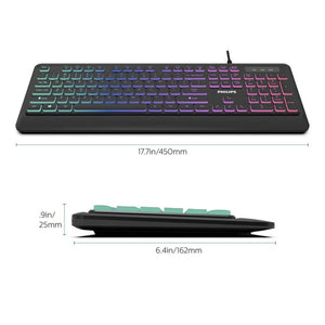 Teclado Gamer Philips G294 (Retroiluminado, Ingles, Negro)