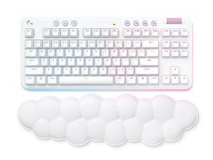 Teclado Gamer Logitech G715, Wired, Switch GX Brown, RGB, Reposamuñecas, Blanco Niebla, Inglés