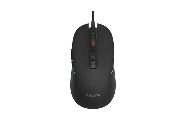 Mouse Gamer Philips MomentumSPK9414, 7 Botones, 3.200DPI, Iluminación Multicolor, Negro