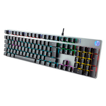 Cargar imagen en el visor de la galería, Teclado Mecánico HP GK400F (Switch Blue, Metálico, RGB, Español, Silver)